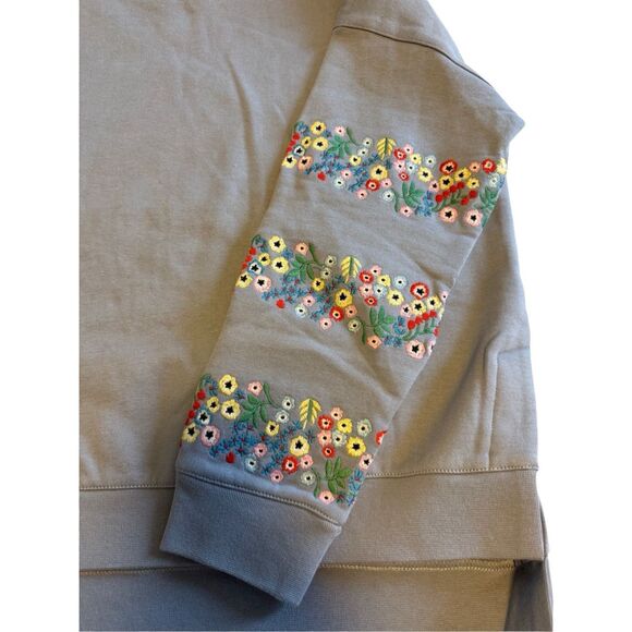 Boden Light Lavender Crew Neck Sweater with Colorful Sleeve Accents - Picture 7 of 10